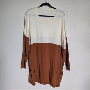 Tea N Rose In My Pocket Colorblock Tunic Sweater Boutique Brand Size 2XL/3XL